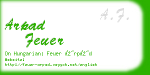 arpad feuer business card